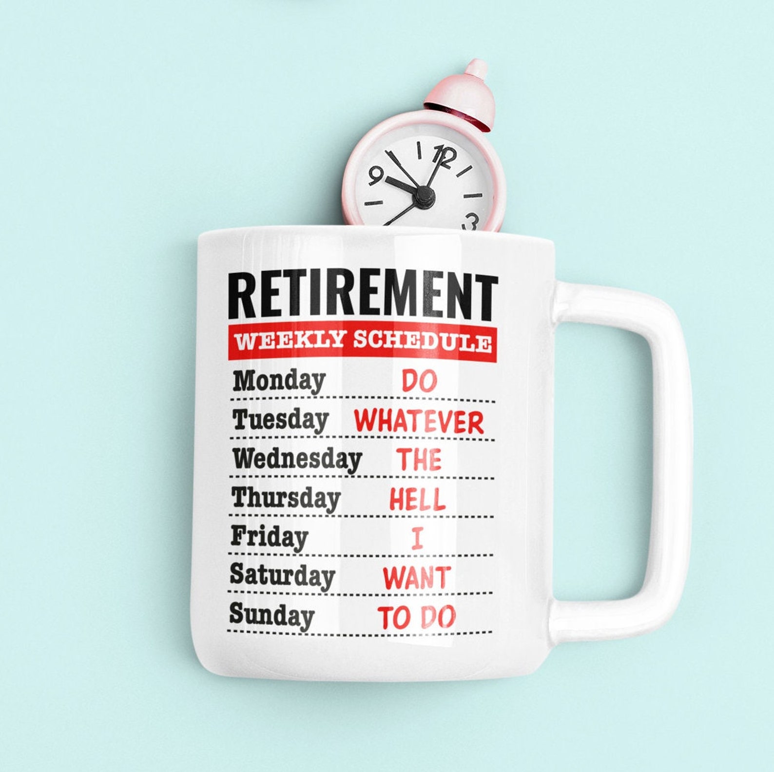 Retirement Weekly Schedule Funny Retirement Gift Retirement - Etsy
