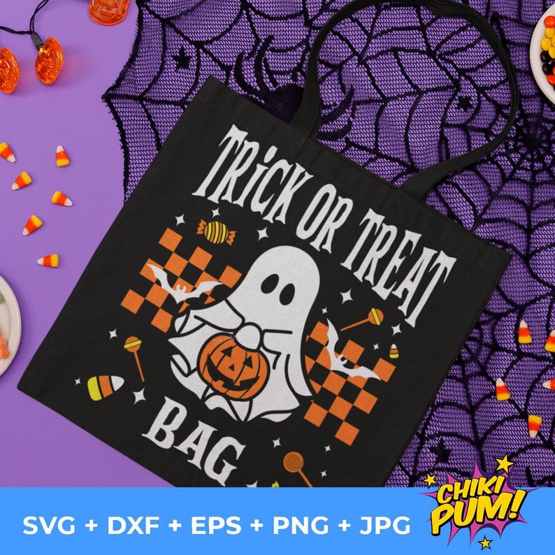 Trick or Treat Bag SVG, Bag of Treats SVG, Kids Halloween Treat Bag Svg ...