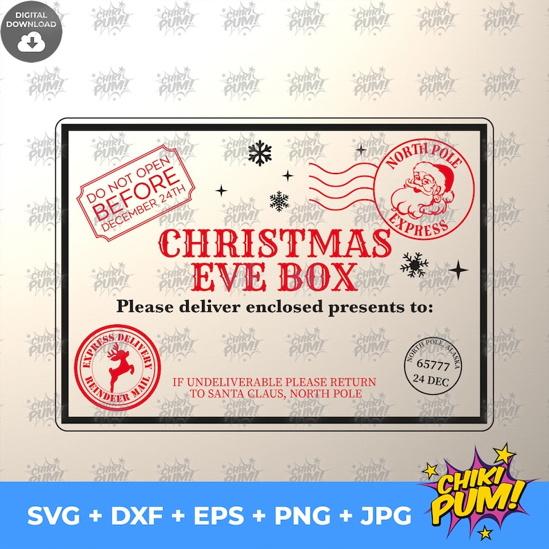 Download Christmas Eve Box SVG Christmas Eve Crate SVG | Etsy