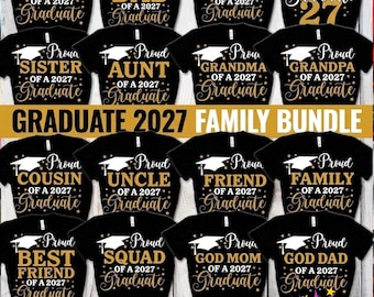 Proud of a 2027 Graduate svg, Graduation svg Bundle, Class of 2027 svg, Graduation Family svg, dxf, eps, png, Cricut, Silhouette, Download