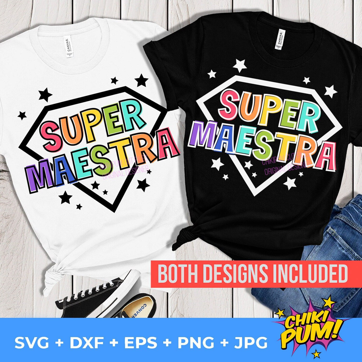 Super Maestra SVG Png, Maestra SVG, Spanish Teacher Svg Png Eps Dxf Jpg, Bilingual teacher, Gift for Teacher Svg, Png