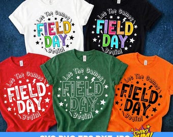 Paquete de archivos SVG "Día de Campo: Que Comiencen los Juegos", Camisetas para el Día de Campo Escolar 2026, Conjuntos a juego para niños y profesores, Archivos PNG para Cricut del último día de clases