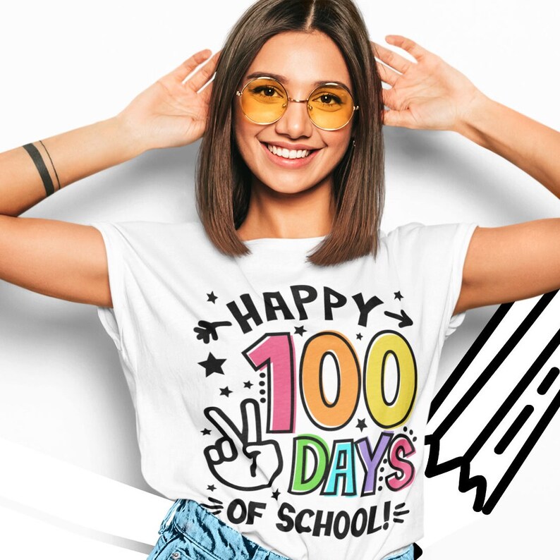 Happy 100 days of School SVG, 100 days of School Svg, 100th day of School Teacher Shirt, Png, Svg Files for Cricut, Sublimation PNG 300 dpi