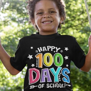Happy 100 days of School T-shirt SVG, 100 days of School PNG, 100 days shirt svg cut files & PNG sublimation dtf
