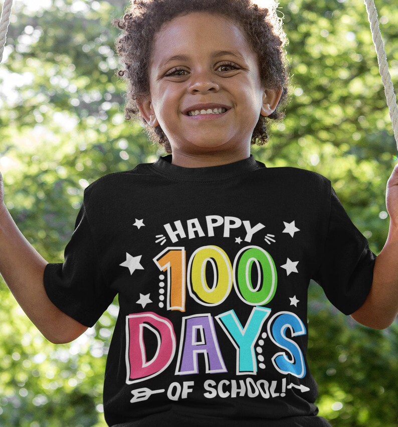 Happy 100 days of School T-shirt SVG, 100 days of School PNG, 100 days shirt svg cut files & PNG sublimation dtf