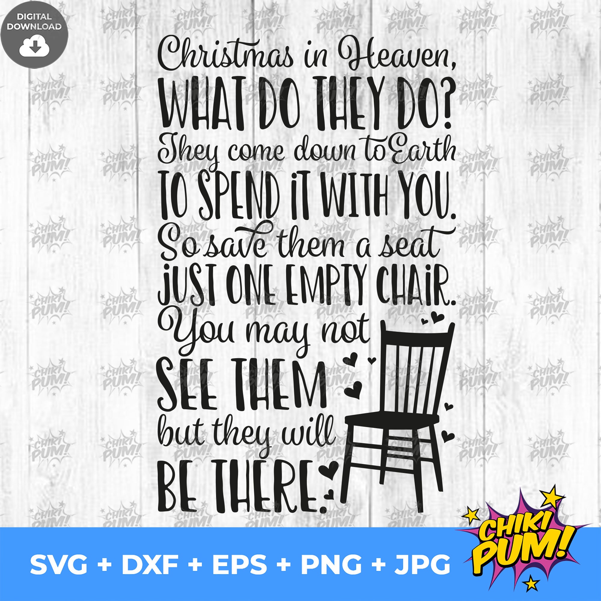 Christmas in Heaven svg Save them a seat svg Christmas Chair | Etsy