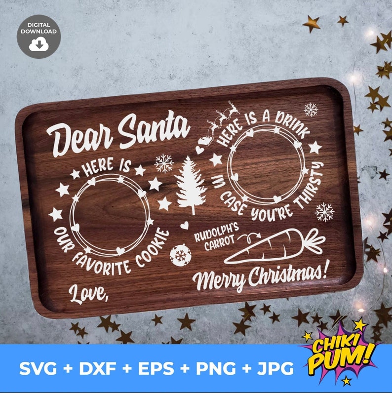 Cookies for Santa Tray SVG Cookies for Santa Plate SVG Dear Etsy