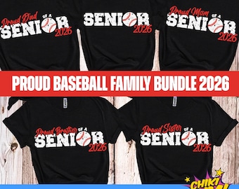Baseball Senior 2026 Family SVG PNG Bundle: Distressed Graduate Cut Files (Digital Download)
