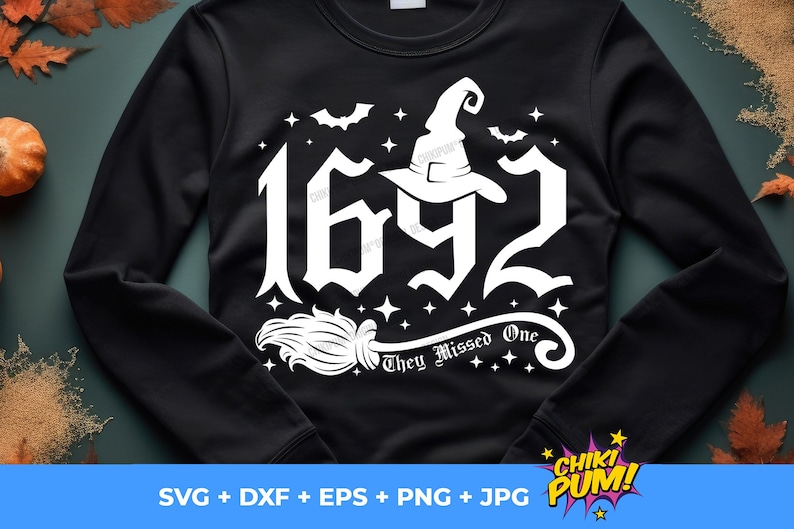 1692 They Missed One SVG PNG: Retro Salem Halloween Design (digital ...