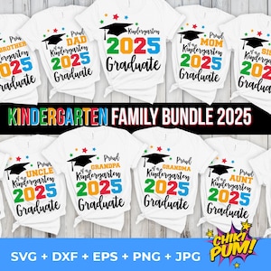 Proud Family Bundle, Kindergarten Grad 2025 SVG, Kinder Graduate 2025 SVG, Kindergarten Family svg, Kinder Graduate cut files