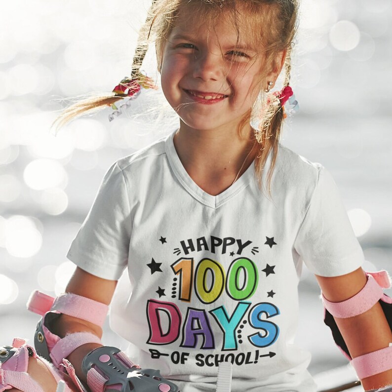 Happy 100 days of School T-shirt SVG, 100 days of School PNG, 100 days shirt svg cut files & PNG sublimation dtf