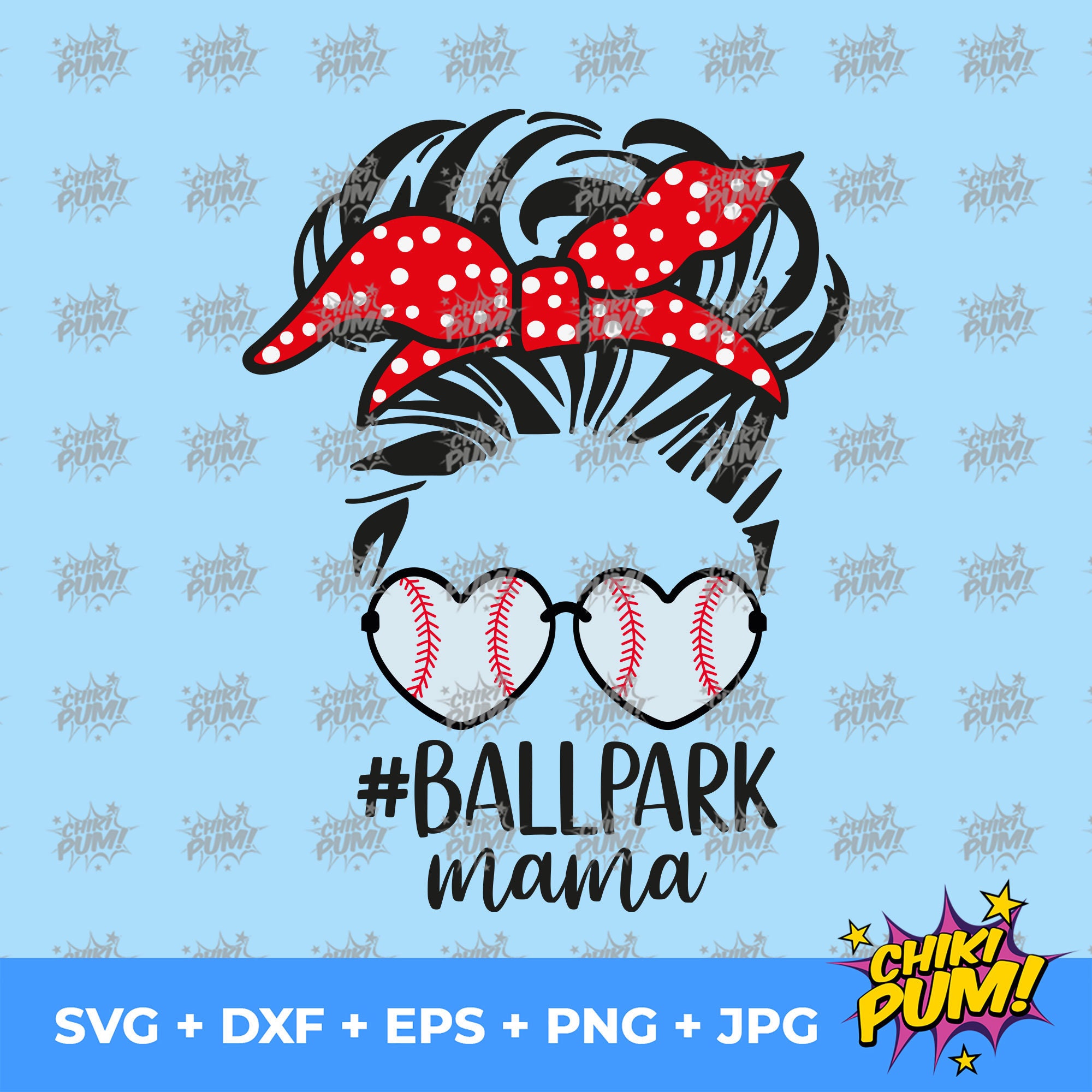 Download Ballpark Mama SVG Messy Bun SVG Baseball Mom SVG Digital ...