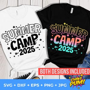 Campamento de verano 2025 svg png, Campamento de verano svg para camiseta, Campamento de verano PNG, Archivos de corte de campamento de verano