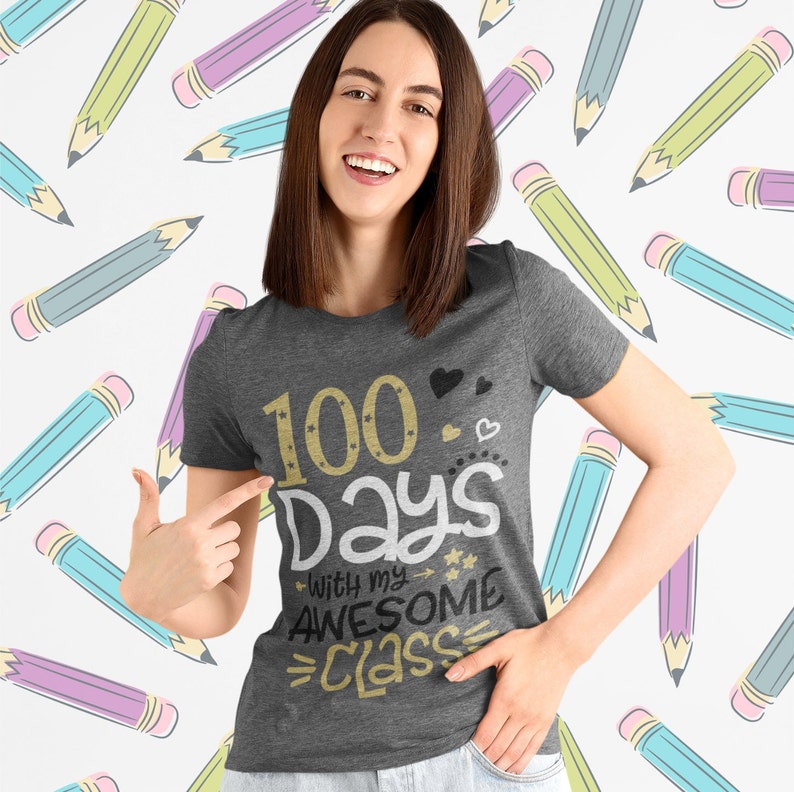 100 Days With My Awesome Class Svg 100 Days of School Svg - Etsy