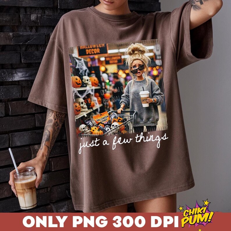 Just a Few Things Png, Retro Doll Face Meme Sublimation Design, Trendy Halloween Shirt Design, Funny Fall Png (Digital Download)