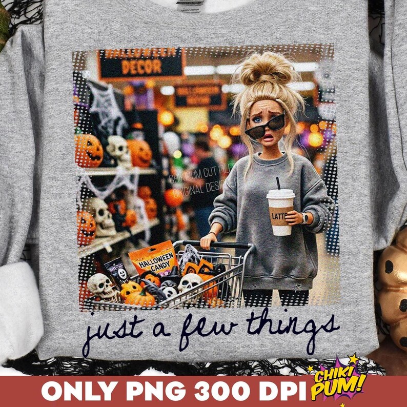 Just a Few Things Png, Retro Doll Face Meme Sublimation Design, Trendy Halloween Shirt Design, Funny Fall Png (Digital Download)