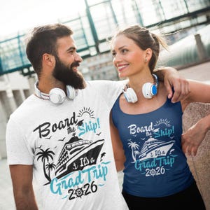 It's a Graduation Trip 2026 | It's My Graduation Trip Cruise 2026 SVG PNG: B&W T-Shirt Cruise Designs ready for Sublimation/Dtf