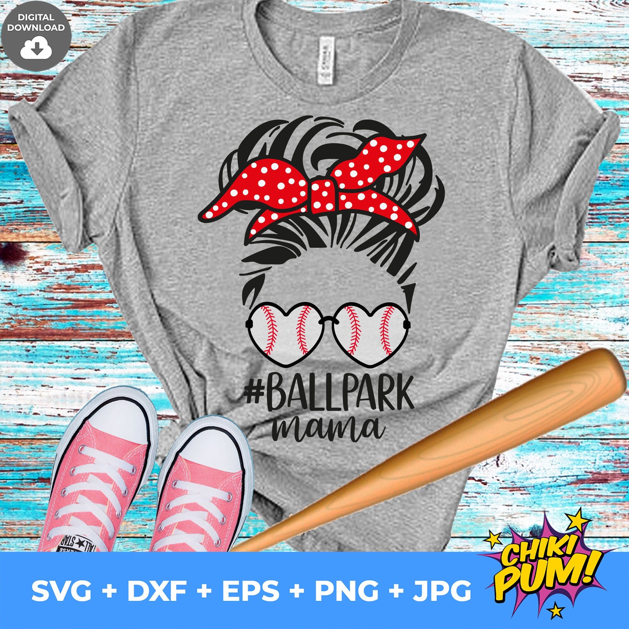 Download Ballpark Mama SVG Messy Bun SVG Baseball Mom SVG Digital ...