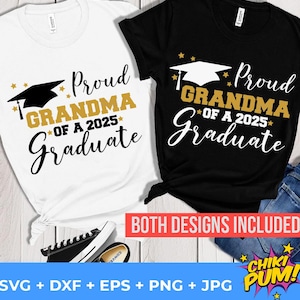 Vovó orgulhosa de uma formatura de 2025 SVG, Formatura 2025 png, Classe de 2025, Camisa da Vovó Formada 2025 SVG arquivos de corte, PNG sublimação e dtf