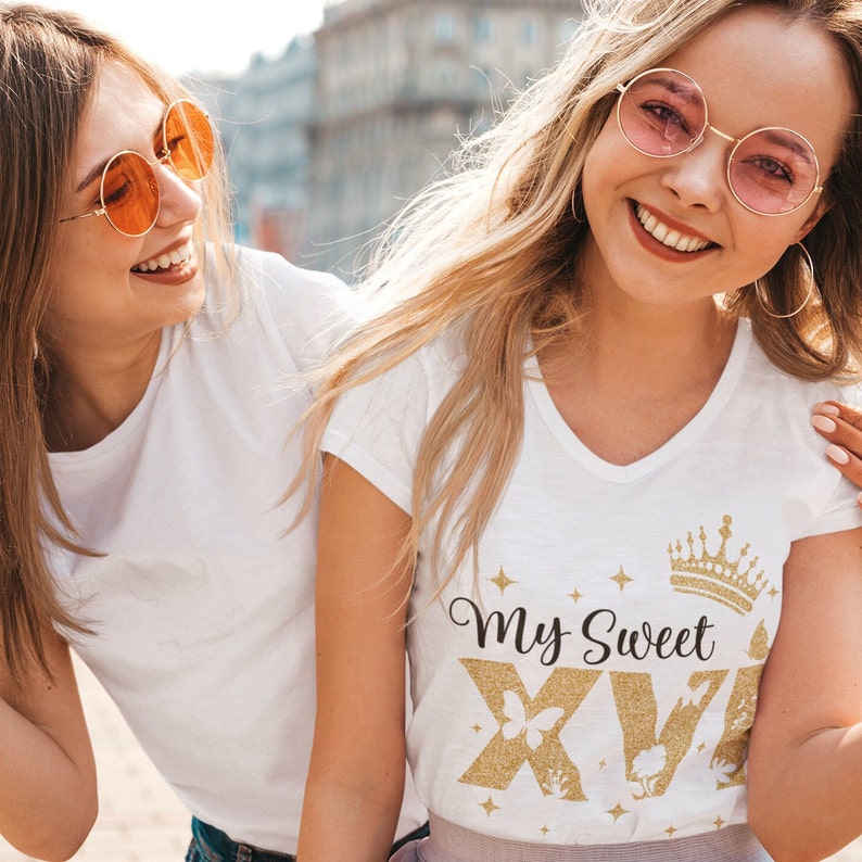 My Sweet XVI SVG, My Sweet Sixteen svg, My Sweet 16 svg, Sweet XVI glitter png