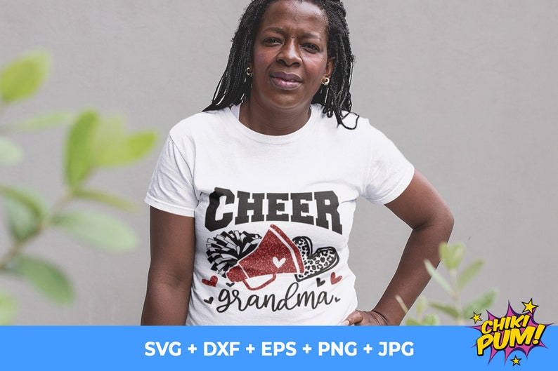 Cheer Grandma Svg, Football Leopard Print Heart Svg, Leopard Glitter Red Cheerleader Svg, Cheer Group Shirts Svg, Iron On Png