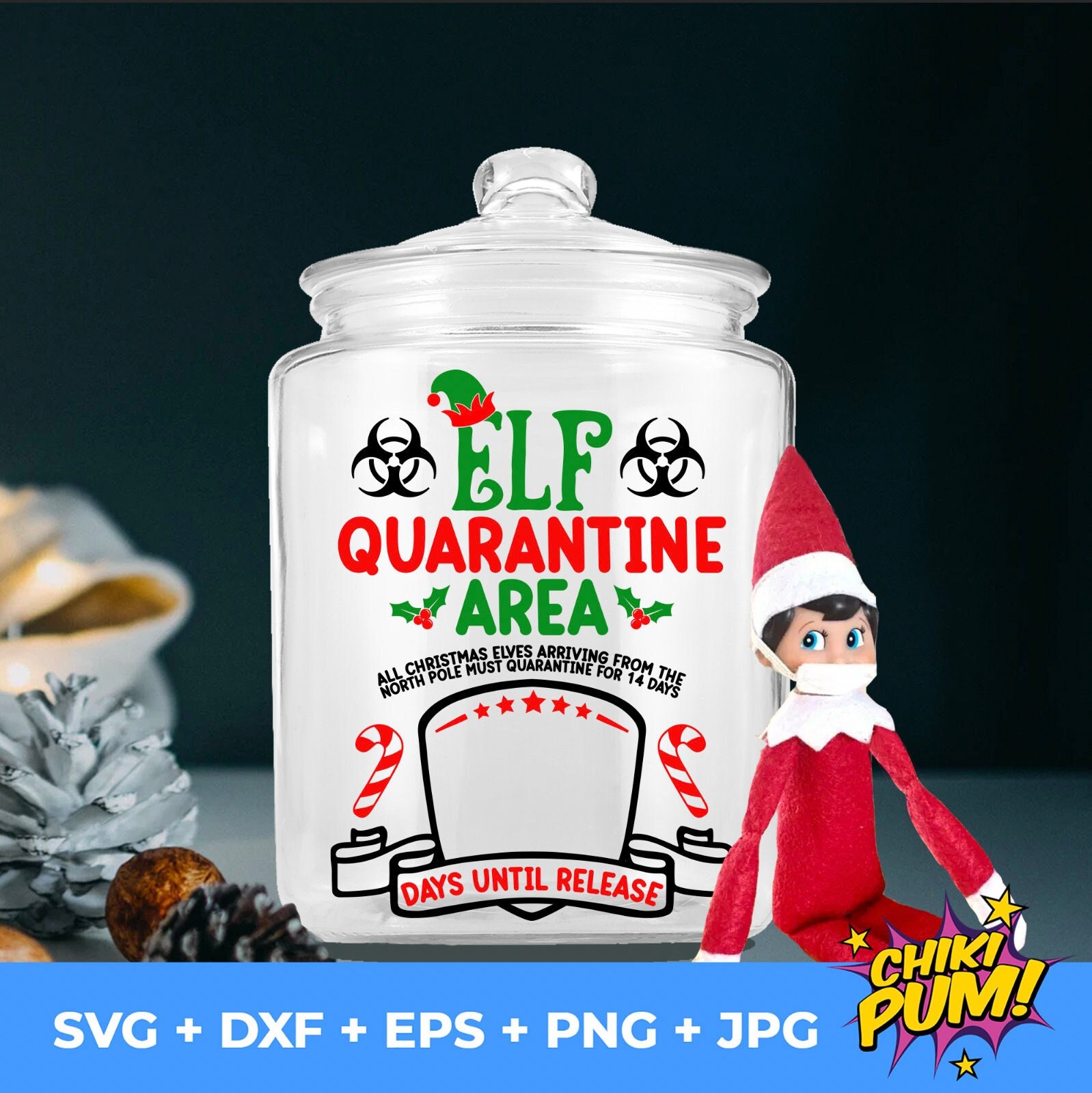 Elf Quarantine SVG File Christmas Elf Quarantine Cut Files Etsy