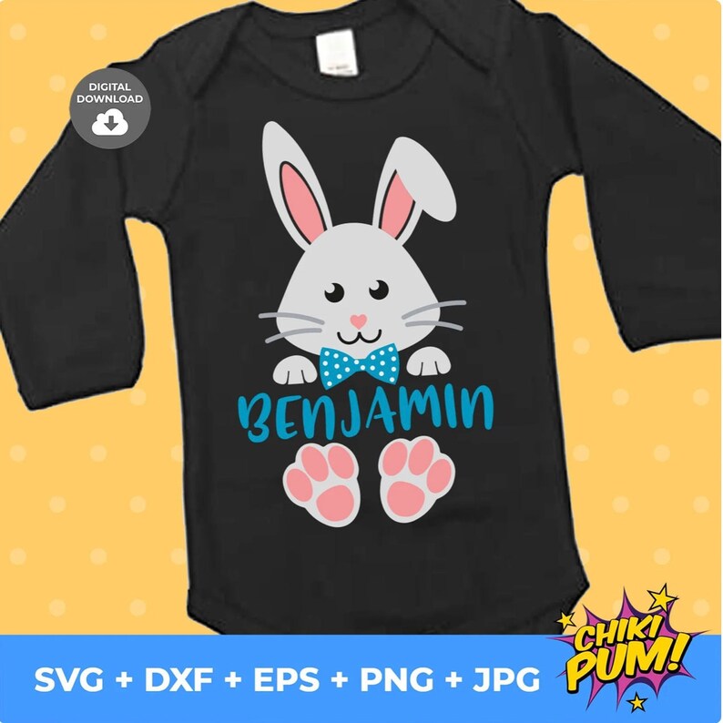 Easter Bunny Split Monogram SVG PNG: Rabbit Ears Girl Boy (digital ...