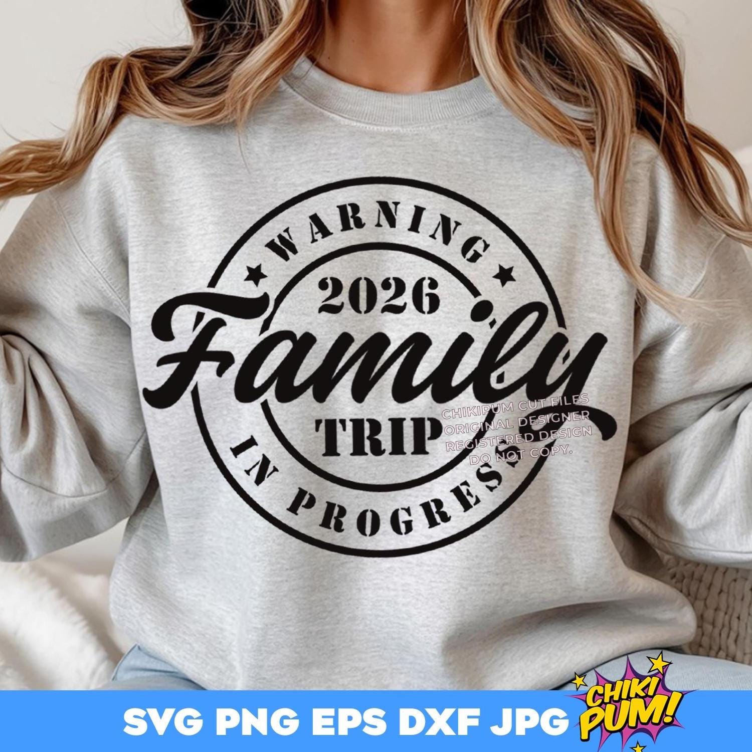 Warning Family Trip in Progress 2026 SVG PNG: Vacation Cut Files ...