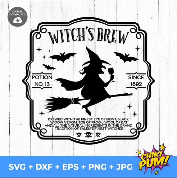 Witch's Brew Witches Brew Svg Witches Label Halloween - Etsy