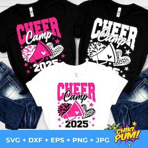 Acampamento de Cheer 2025 SVG PNG, Acampamento de Verão 2025, Acampamento de Verão de Cheer 2025, Design de Camiseta de Acampamento de Cheer, Megafone, Pompom, Leopardo, Acampamento de Verão Moderno