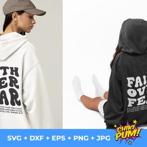 Faith Over Fear Svg Png, Christian Hoodies Design, Bible Verse Svg, Isahiah 41:13 Svg, Aesthetic Christian Svg, Trendy Oversized Design SVG