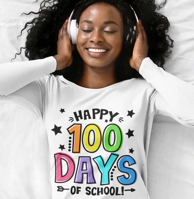 Happy 100 days of School T-shirt SVG, 100 days of School PNG, 100 days shirt svg cut files & PNG sublimation dtf