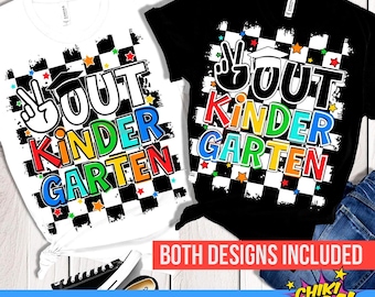 Peace Out Kindergarten SVG, Kindergarten Graduate SVG, Kinder Grad 2026, Kindergarten Graduation shirt, Checkered Svg Png