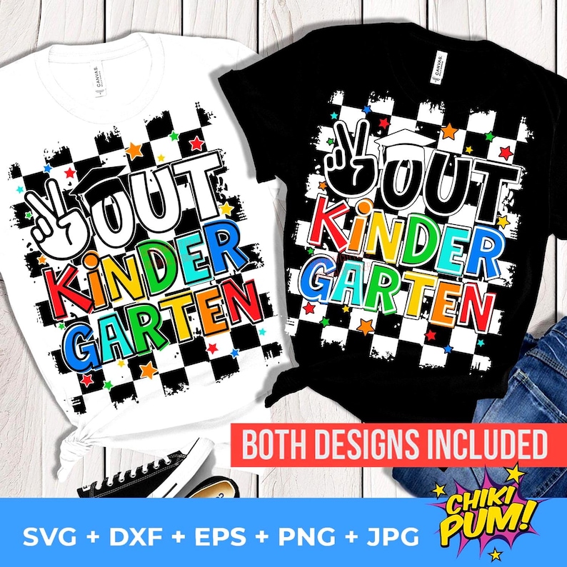 Peace Out Kindergarten SVG, Kindergarten Graduate SVG, Kinder Grad 2026, Kindergarten Graduation shirt, Checkered Svg Png