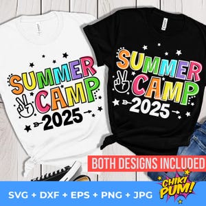 Campamento de verano 2025 svg, Campamento de verano svg para camiseta, Vacaciones de verano svg, Campamento de verano PNG, Archivos de corte de campamento de verano