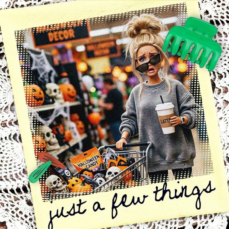 Just a Few Things Png, Retro Doll Face Meme Sublimation Design, Trendy Halloween Shirt Design, Funny Fall Png (Digital Download)