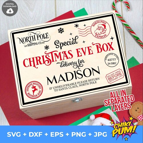Christmas Eve Crate Svg Png Dxf Eps Jpg Xmas Bundle Designs Etsy