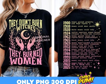 No quemaron brujas, quemaron mujeres PNG, Bruja de Halloween PNG, Bruja PNG, Fase lunar PNG, Camiseta feminista de Halloween, Descargas digitales