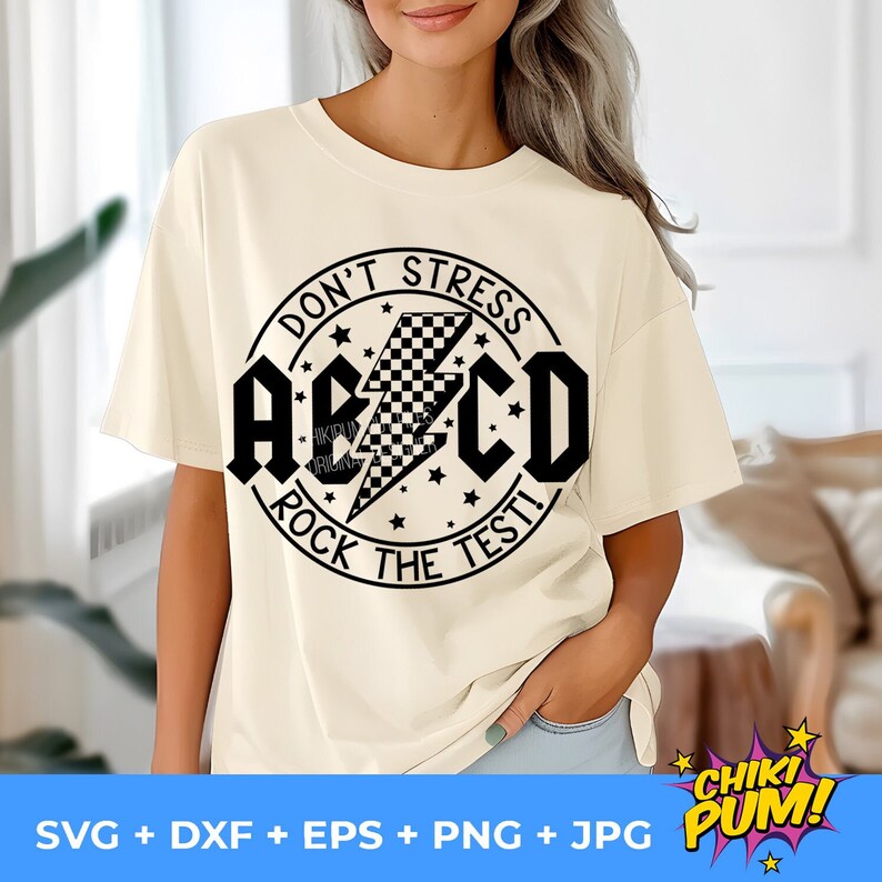 Rock The Test SVG PNG: Lärarskjortadesign (digital nedladdning) bild 4