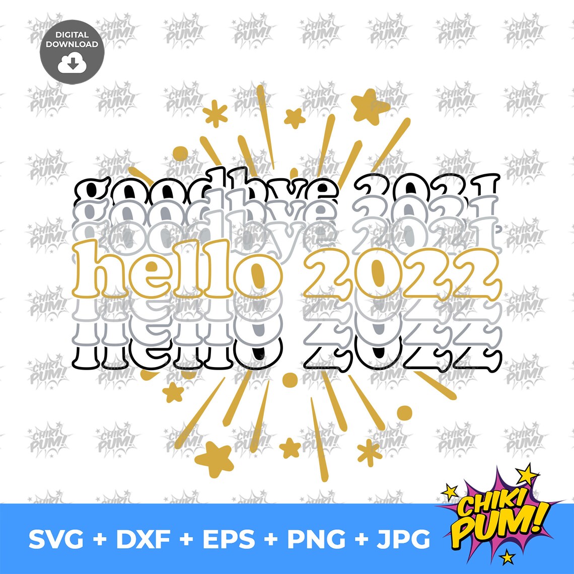 Hello 2022 svg Happy New Year svg Goodbye 2021 svg | Etsy