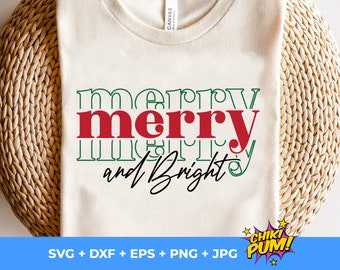 Merry Christmas design: Retro SVG PNG cut files ready for Sublimation/DTF (Digital Download)