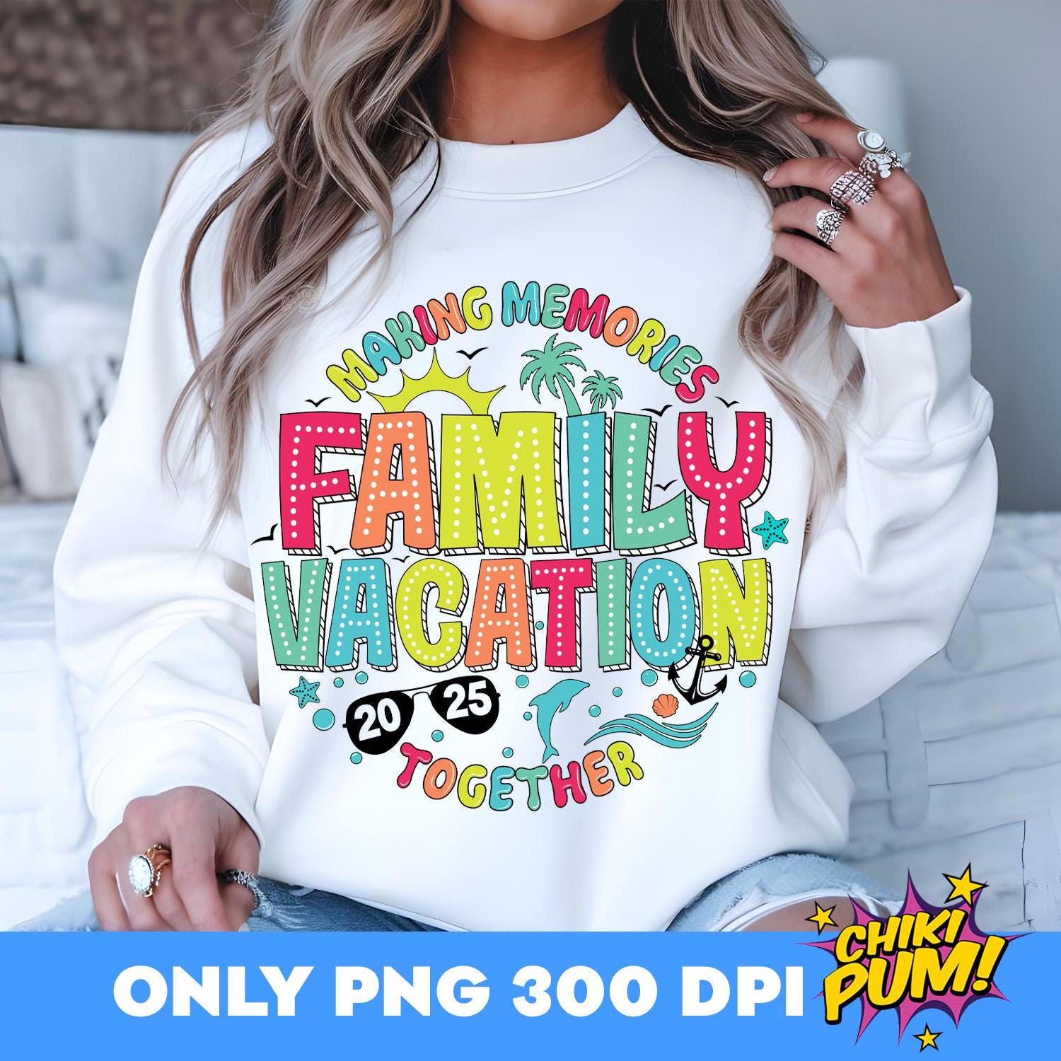 Family Vacation 2025 PNG, Family Vacation PNG, Family Vacay Png, Making Memories Together Png, Summer 2025 Png, Doodle Font,Digital Download