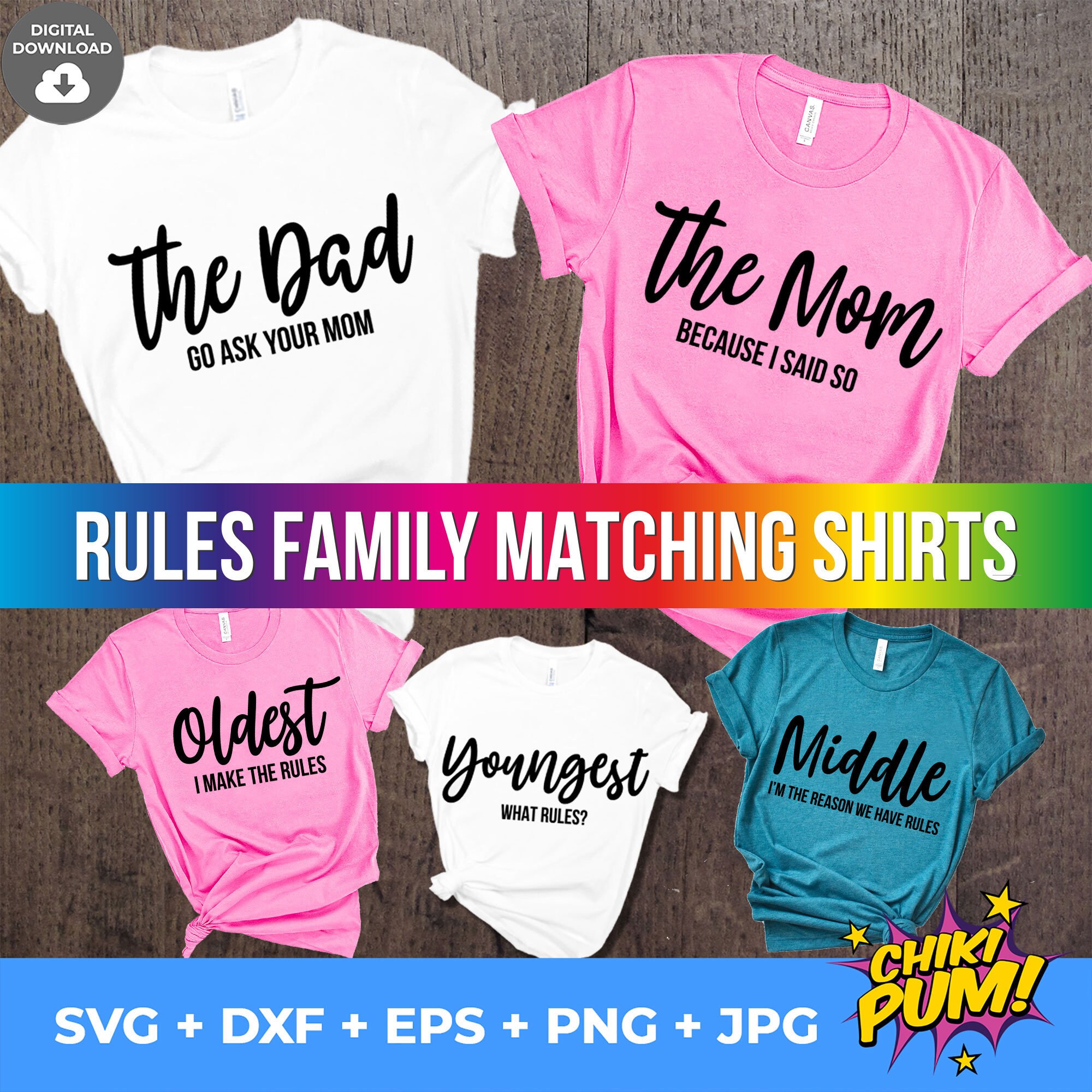 Download Family Rules Shirts SVG Family Shirts Iron On Family Trip ...