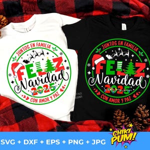 Spanish Christmas SVG, Feliz Navidad 2025 svg, Navidad en Familia, Spanish SVG Cut and Vector Files for Cricut, Luces de Navidad svg