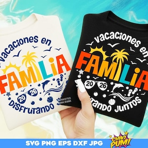Vacaciones en Familia 2026 svg, Férias em família 2026 SVG, Férias na Espanha 2026 SVG, Disfrutando Juntos svg, png, eps, dxf, jpg