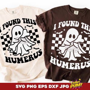レトロなハロウィンの幽霊、これを見つけたよ、上腕骨SVG（デジタルダウンロード）