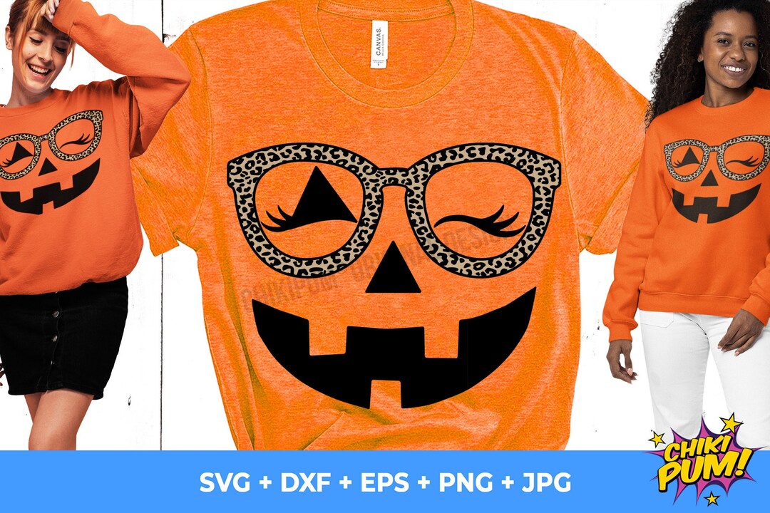 Pumpkin Face With Glasses SVG Halloween SVG Fall Halloween - Etsy