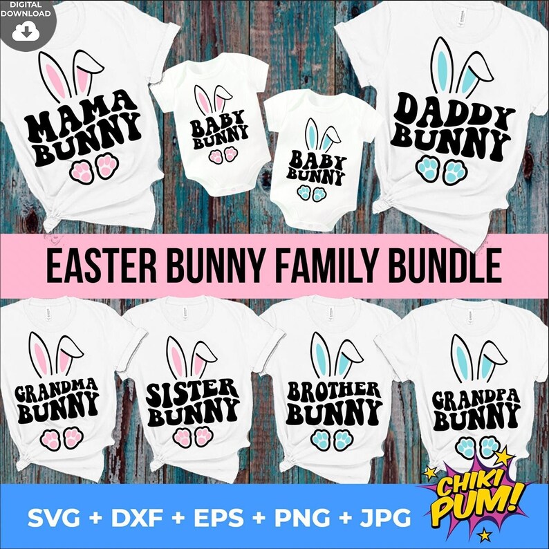 Family Bunny SVG Bundle Easter Family Bunny SVG Mama Bunny - Etsy