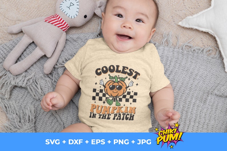 Coolest Pumpkin In The Patch SVG, Distressed Png, Retro Pumpkin Png, Fall Svg, Boy Halloween Shirt, Thanksgiving Png and Svg Files Cricut