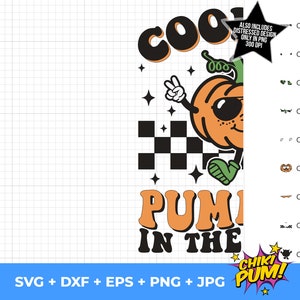 Coolest Pumpkin In The Patch SVG, Distressed Png, Retro Pumpkin Png, Fall Svg, Boy Halloween Shirt, Thanksgiving Png and Svg Files Cricut